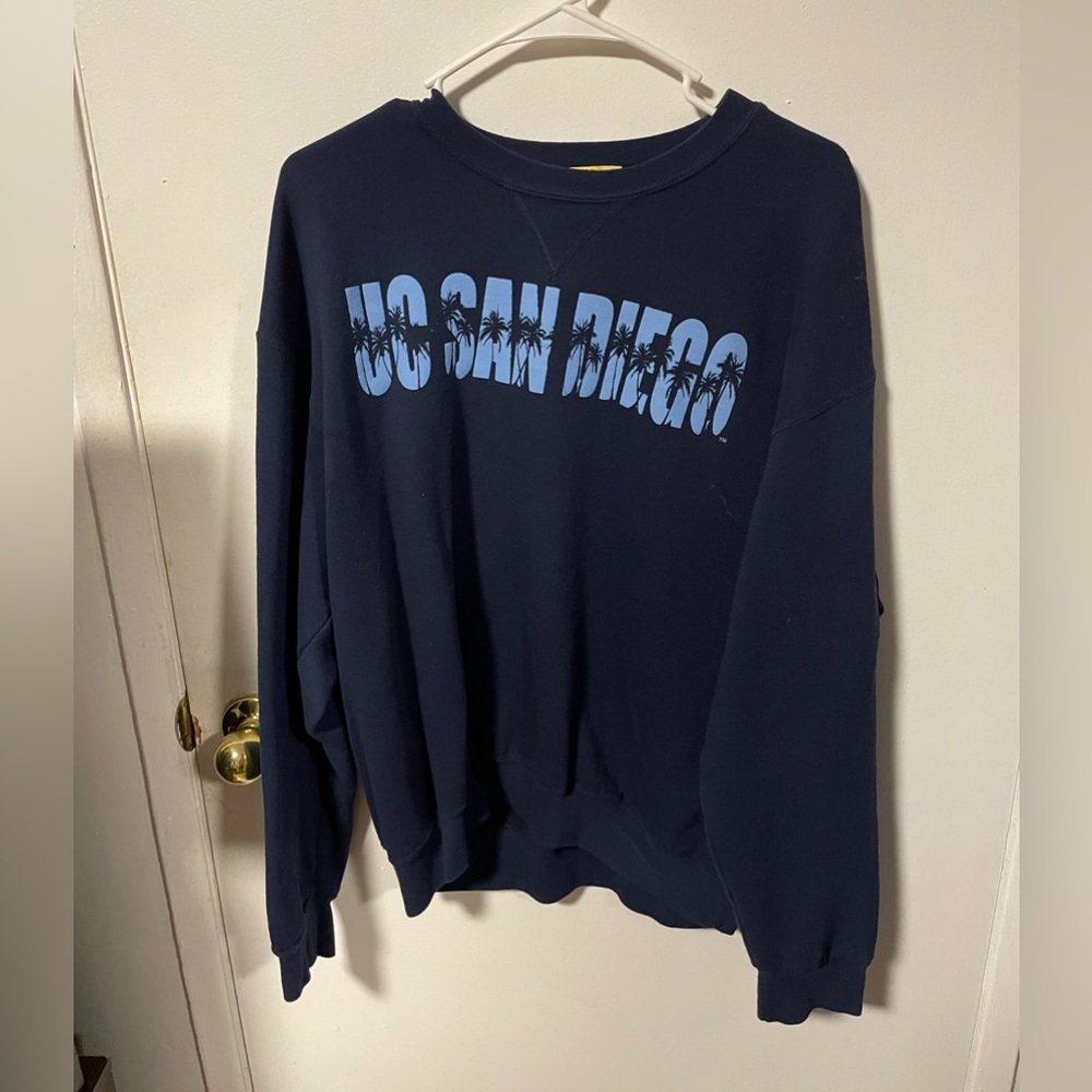 Blue UCSD UC San Diego sweater palm trees